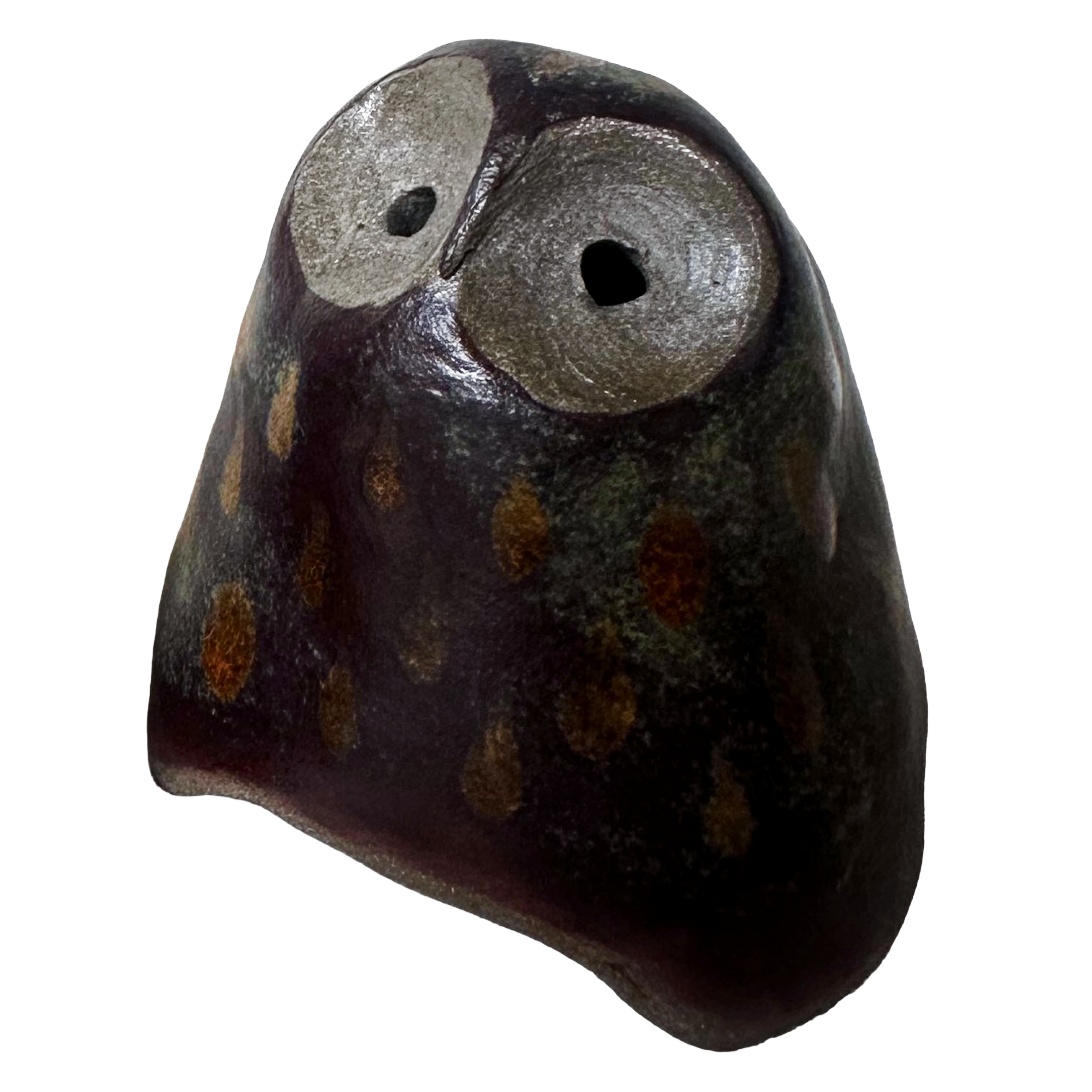 Owl figure in dark glaze